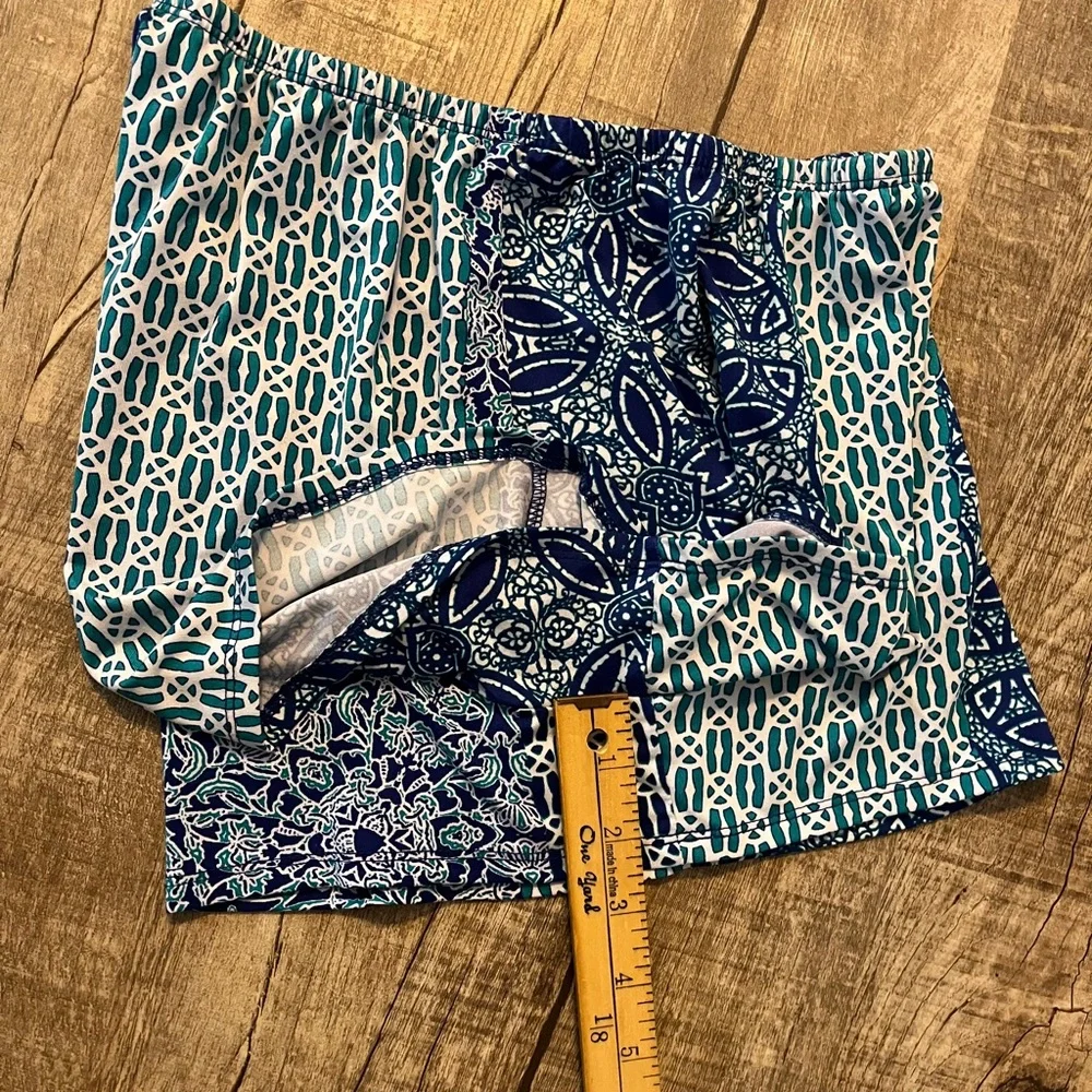 Linea Donatella Blue Teal Print Tank & Shorts Lounge Set S